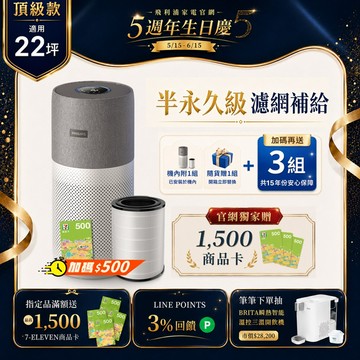 ★贈9年份濾網★飛利浦抗敏奈米級空氣清淨機(AC3033/86)-適用22坪