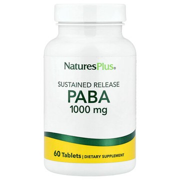 NaturesPlus, PABA，緩釋，1,000 毫克，60 片