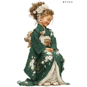 【12月新品4】07-114-0221 人物貼紙 和服復古