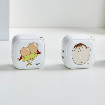 蠟筆小新阿呆繪畫GaN 45W Type-C雙孔充電頭