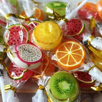 水果味切片棒棒糖 【現台出貨】水果硬糖 零食 糖果獨立包裝 水果味 喜糖 學生 生日派對糖果 休閑零食