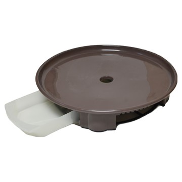 Simpome 圓型花盆底座 附抽屜式儲水盒 外徑36公分 內徑33公分 棕色  5號  1組