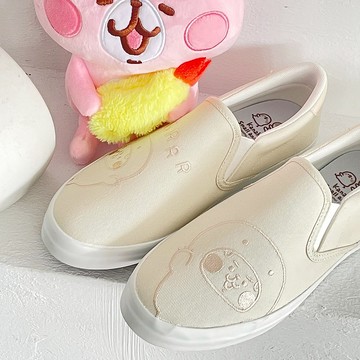 Paidal x 卡娜赫拉的小動物 恐龍系列休閒鞋懶人鞋不彎腰鞋-杏