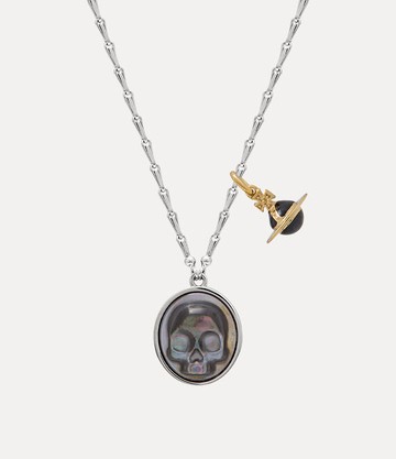 Vivienne Westwood Man. Jed Pendant Necklace Platinum-gold-grey-mop-black-enamel Platinum-gold-grey-mop-black-enamel Men