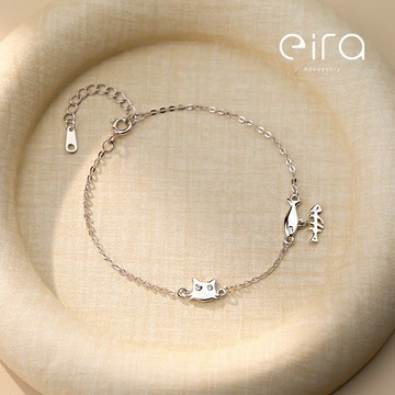 Eira Accessory 純銀貓魚手鍊‧999純銀手鍊‧氣質 趣味 貓咪 手鍊 手飾 CSL0030A