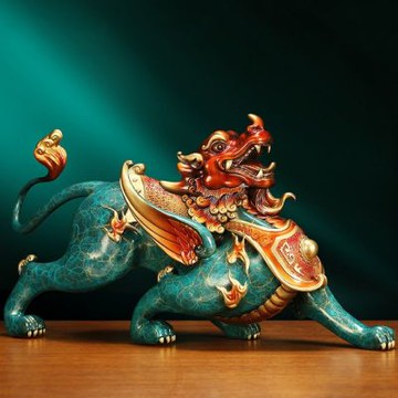 貔貅擺件 26cm 彩銅工藝 招財納福 鎮宅旺運 吉祥物 客廳 / 辦公室 / 店面裝飾擺設 開運風水擺飾