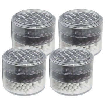 神膚奇肌 濾淨省水器濾心 2入 PC耐衝擊塑料/負離子球/能量球/活性碳/亞硫酸鈣球 尺寸3.5x4公分  2組  不適用