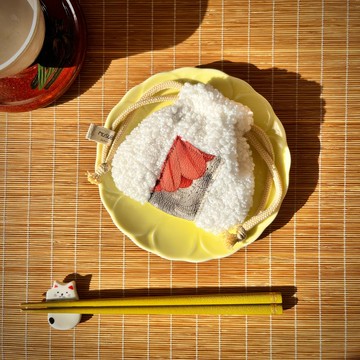 和服舊布飯糰束口袋 mini