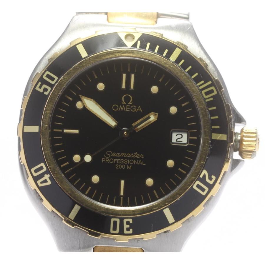 OMEGA メンズ オメガ ラージサイズ YGコンビ クォーツ シーマスター200 ベルト訳あり _756912