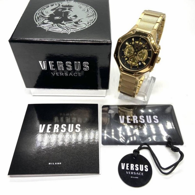 ○漂う高級感！ Versus Versace ヴェルサス ヴェルサーチ メンズ 腕時計 イタリア クォーツ クロノグラフ ゴールド 高級 ブランド 新品即納  | LINEショッピング