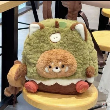 ✨ 卿選好物 ✨蘋果樹可愛卡通雙肩包日系港風揹包少女毛絨書包玩偶2024包潮