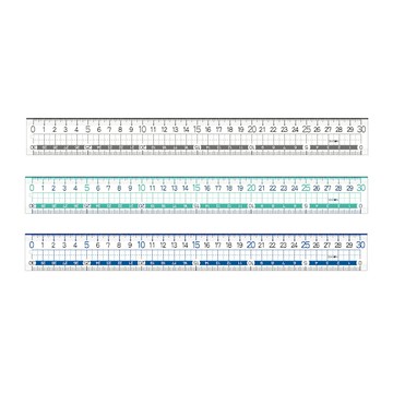 四季SEASON 大字尺 30公分-藍/綠/灰
