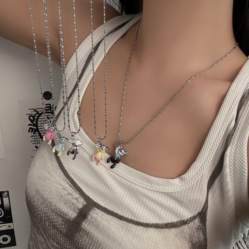 【台灣公司 可打統編】免運 跨境爆款時尚金屬小熊吊墜長項鏈女簡約輕奢設計鎖骨鏈飾品配飾潮 可開發票 全館五折 工廠現貨直銷 新品特價 z9211