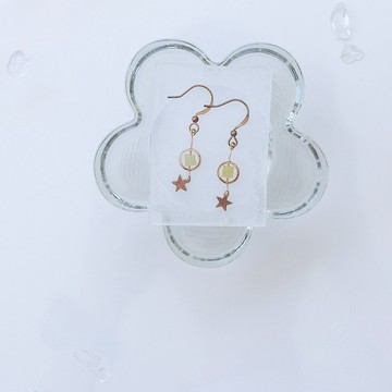 天然石耳環-月芽/耳針/夾式/可客製