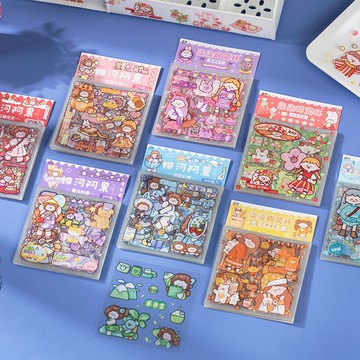 🍋檸檬青🍋 台灣現貨超可愛阿果柒柒系列PET防水切膜卡通貼紙8款25張入手帳裝飾素材