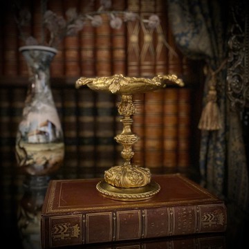 十九世紀末 法國路易十六風格 鎏金高足置物盤