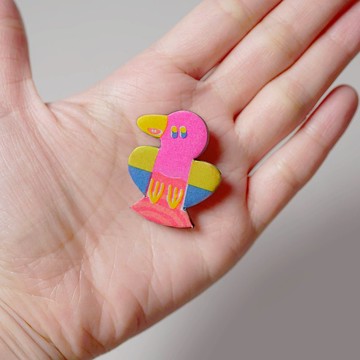 Riso Candy 大嘴鳥 復古印刷紙襟章