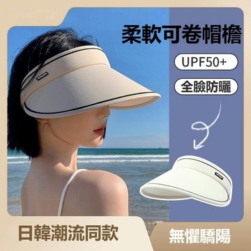 【美娜甜心】日系時尚大帽簷空頂摺疊防曬帽 遮陽帽 運動休閒帽F205