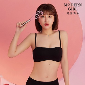 瑪登瑪朵 QQ雲 平口抹胸BraTop M-XXL(黑)