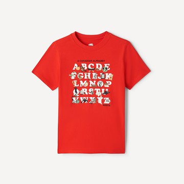 Roots 大童-ABC OF CANADA 短袖上衣 (亮紅色)