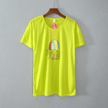 夏款女裝短袖修身圓領卡通字母印花簡約T恤衫顯瘦氣質