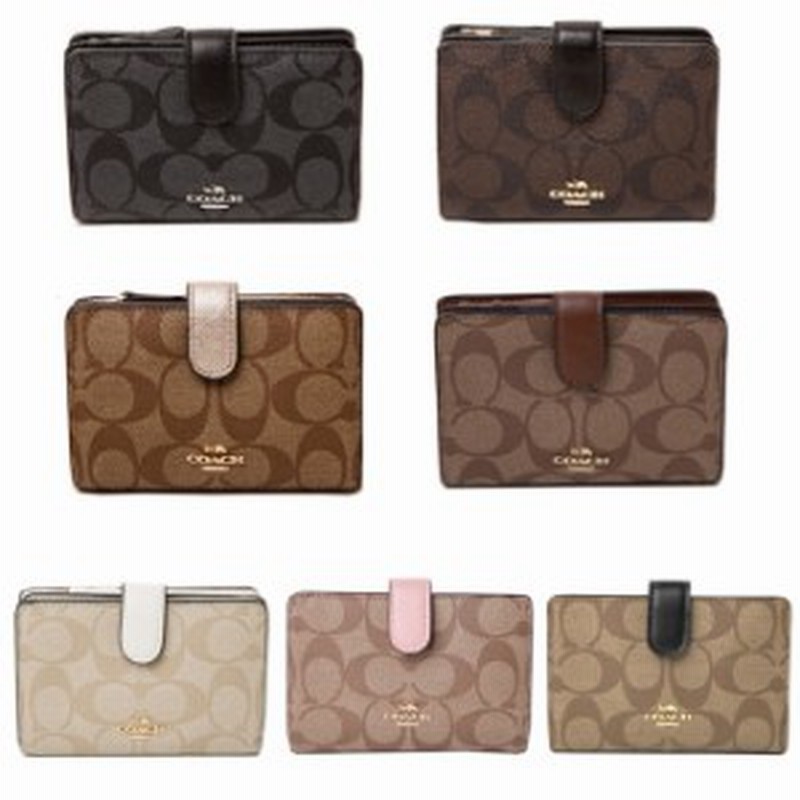 コーチ 財布 レディース 二つ折り長財布 Coach ラグジュアリー シグネチャー Pvc レザー ミディアム コーナー ジップ ウォレット F 通販 Lineポイント最大1 0 Get Lineショッピング