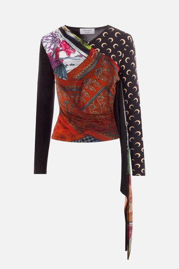 MARINE SERRE Body Shelter regenerated jersey top Woman