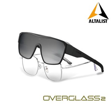 Altalist OG2 外掛式偏光太陽眼鏡｜消光黑鏡框/月光銀鏡片 可掛近視眼鏡 UV400