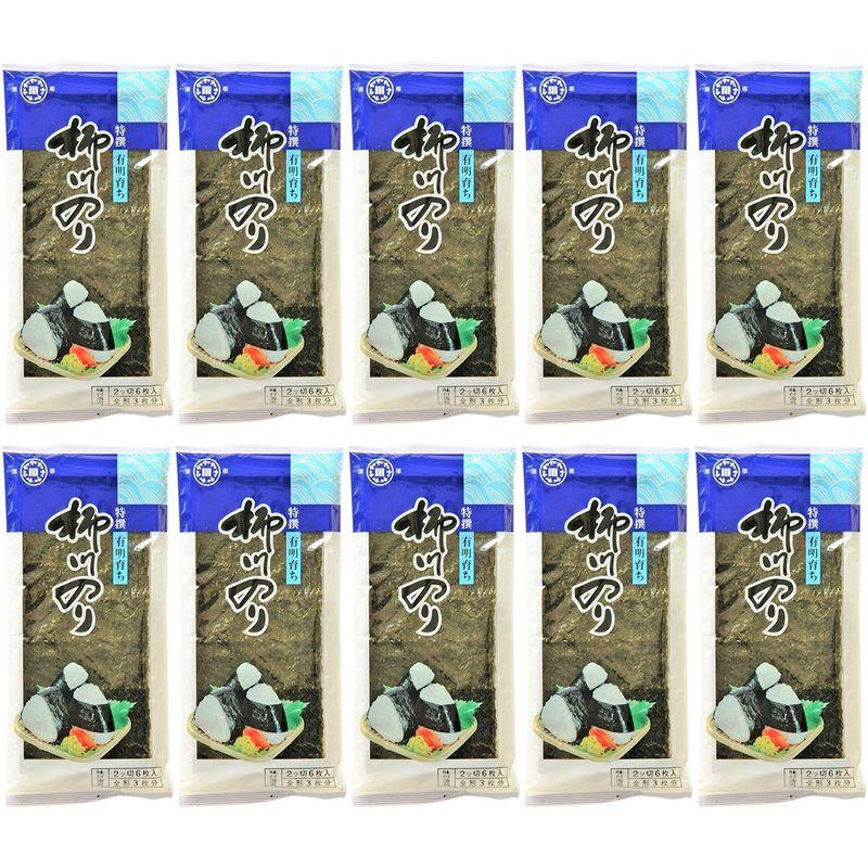 柳川海苔本舗 味付け海苔 特選柳川のり 味付のり 全形30枚分 (2切6枚入×10袋)