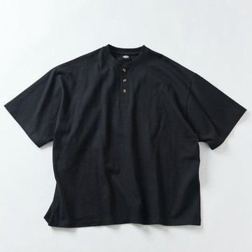 FREAK'S STORE 9盎司 Heavyweight 寬鬆廓形 亨利領 T恤