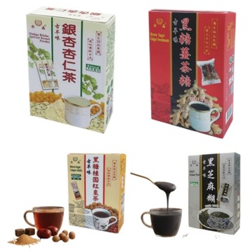 水晶 古早味飲品X5盒 口味任選(古早味黑芝蔴糊/關西燒仙草/黑糖薑茶/桂圓紅棗茶/杏仁茶)