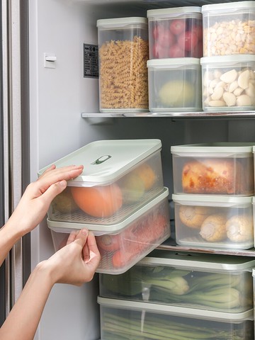 食品級保鮮盒冰箱冷凍專用塑料瀝水收納水果五谷雜糧儲物罐密封盒
