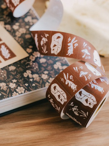 森林裡的兔子 標籤貼紙捲