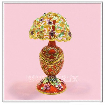 創意家電模型工藝品擺設 金屬鑲鉆臺燈模型擺件 鮮花臺燈 3色可選