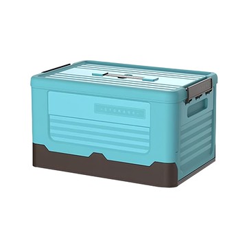 撞色摺疊收納箱 承重5kg  01 湖水藍  小款  1個