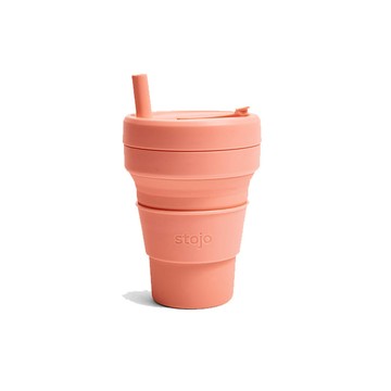 生活用品 隨行杯 Stojo 吸攜杯 16oz_杏桃橘(車麗屋)