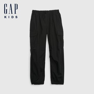 【GAP】兒童易穿降落傘工裝褲-無月黑(664333)