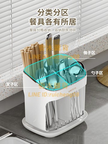 輕奢筷子筒家用廚房勺叉餐具收納臺面刀架塑料瀝水筷籠置物架【雲木雜貨】
