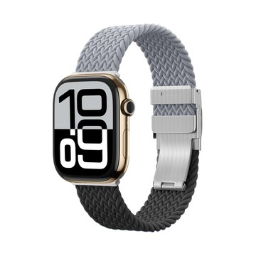 Mooke Apple Watch 雙色編織42/44/45/46/49mm錶帶-淺灰+酷黑