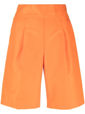 Windsor - pleat-detail tailored shorts - women - Silk/Cotton - 32 - Orange