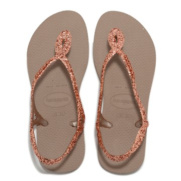 Havaianas 涼拖鞋 Luna Premium II 女鞋 玫瑰粉 亮片 麻花 扣帶 夾腳 涼鞋 哈瓦仕 41470093581W