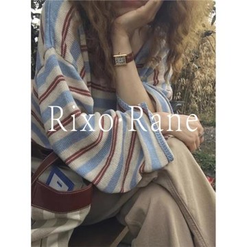 法國Rixo Rane簡奢情調⭐條紋v領防曬針織衫女氣質舒適寬松上衣⭐