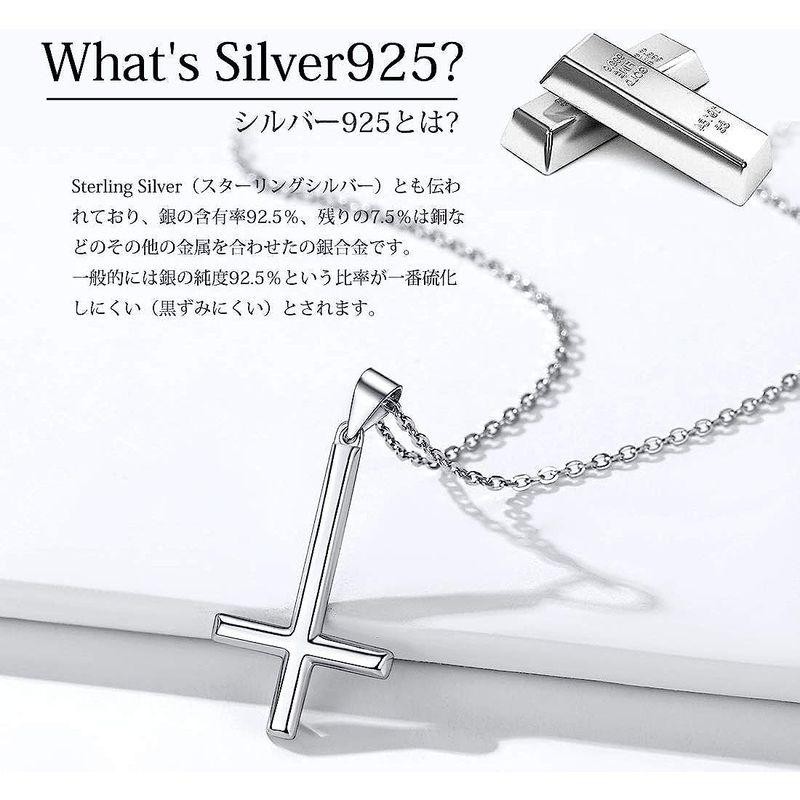 ChicSilver 聖ペトロの十字 逆十字架 ネックレス メンズ シルバー925