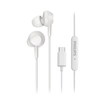 PHILIPS 官方直營 有線入耳式線控耳機-白色 TAE5008WT/00