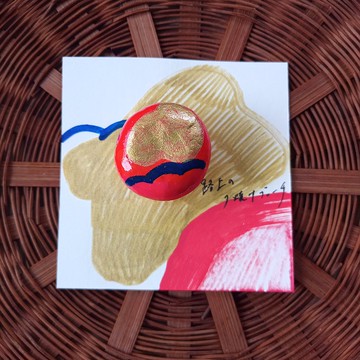 胸針，夕陽，石粉粘土，手繪，獨一無二