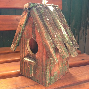 美家 田園裝飾碳化防腐木鳥窩保暖防雨鳥籠壁掛木鳥屋拍攝小道具