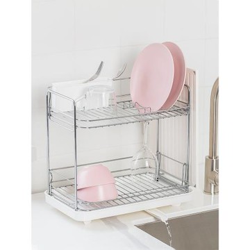 日本asvel廚房置物架筷子盤瀝水架多功能單雙層濾水籃碗碟收納架