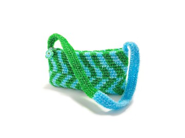 手織閃電圖案小手袋