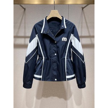 時尚短外套2025春季新款高級設計感百搭上衣撞色收腰立領沖鋒衣女