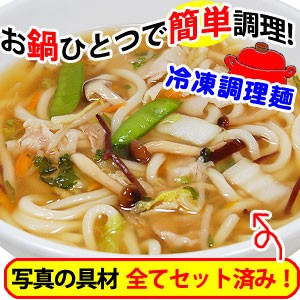 具材付き冷凍麺 あんかけうどん麺 スープ 具材付！野菜たっぷり熱々！お鍋一つで出来る簡単便利なごちそう麺